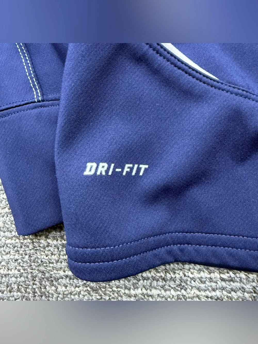 Nike Navy Blue Half-Zip Hoodie with Crest